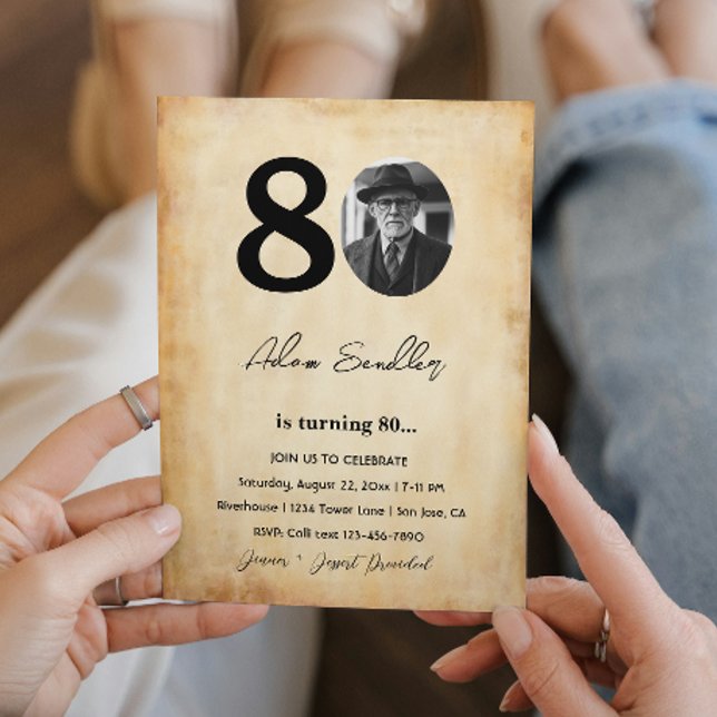 Simple and elegant 80th Birthday Party Invitation (Creator Uploaded)