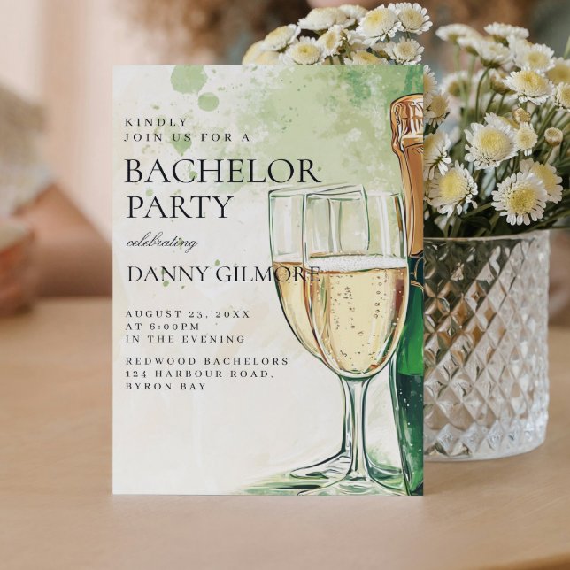 Simple and Elegant Bachelor Party  Invitation (Creator Uploaded)