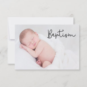 Simple and Elegant Baptism Baby thank you card