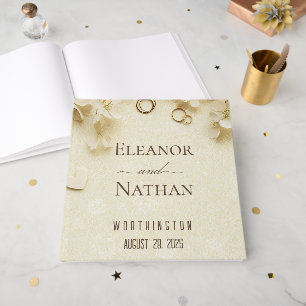 Simple and elegant Beige Wedding Guest Book