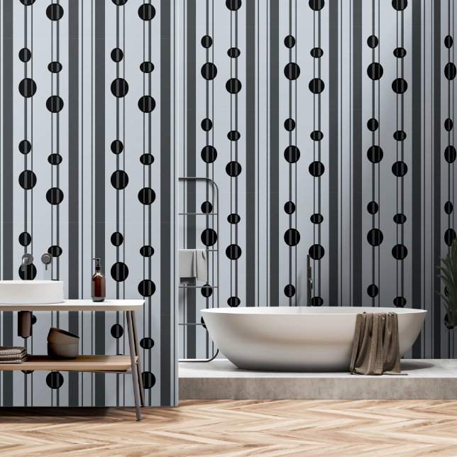Simple and elegant black and gray  wallpaper (Bathroom)