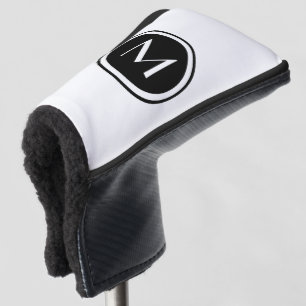 Simple And Elegant Black And White Monogram Golf Head Cover