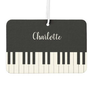 Simple and Elegant Black and White Piano Keyboard Car Air Freshener