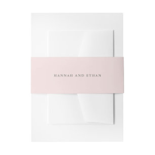 Simple and Elegant Blush Pink   Solid Colour Invitation Belly Band