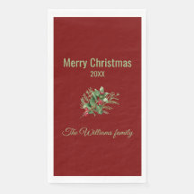 Simple and Elegant Botanical Christmas Napkins