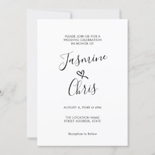Simple And Elegant Classic Wedding Invitation