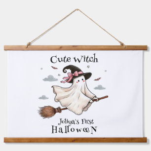 Simple and Elegant Cute witch first Halloween Hanging Tapestry