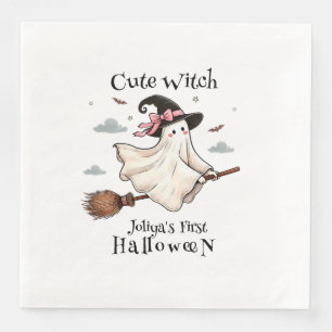 Simple and Elegant Cute witch first Halloween Napkin