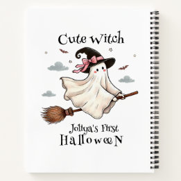 Simple and Elegant Cute witch first Halloween Notebook
