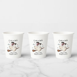 Simple and Elegant Cute witch first Halloween Paper Cups