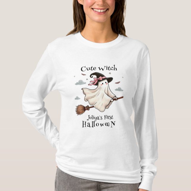 Simple and Elegant Cute witch first Halloween T-Shirt (Front)