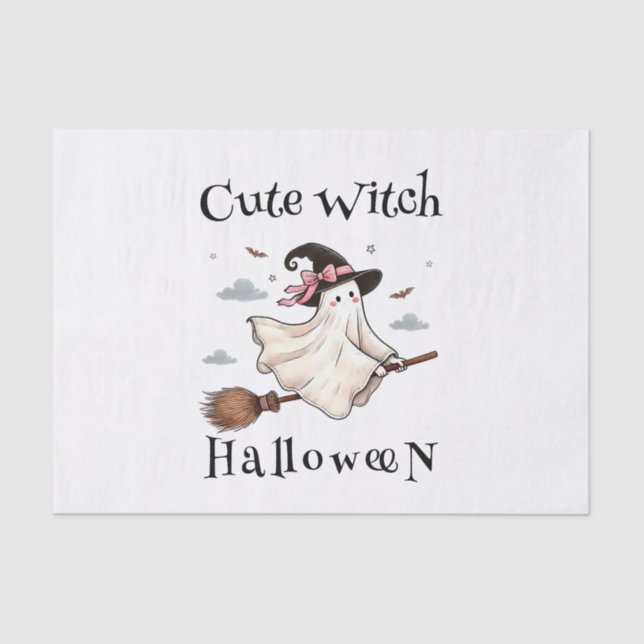 Simple and Elegant Cute witch first Halloween Tissue Paper (Front)