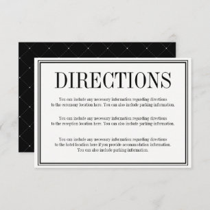 Simple and Elegant Directions Enclosure Card