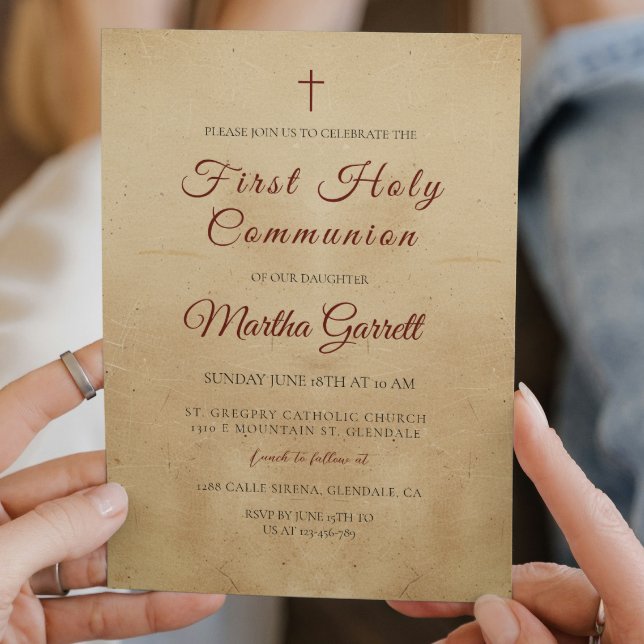 Simple and Elegant First Holy Communion Invitation (Creator Uploaded)