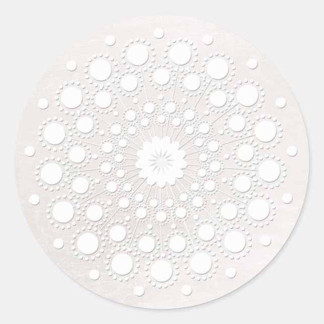 Simple and Elegant Hair Salon and Spa Off White Classic Round Sticker (Front)