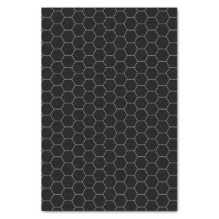 Simple And Elegant Honeycomb Pattern Black & Grey Tissue Paper
