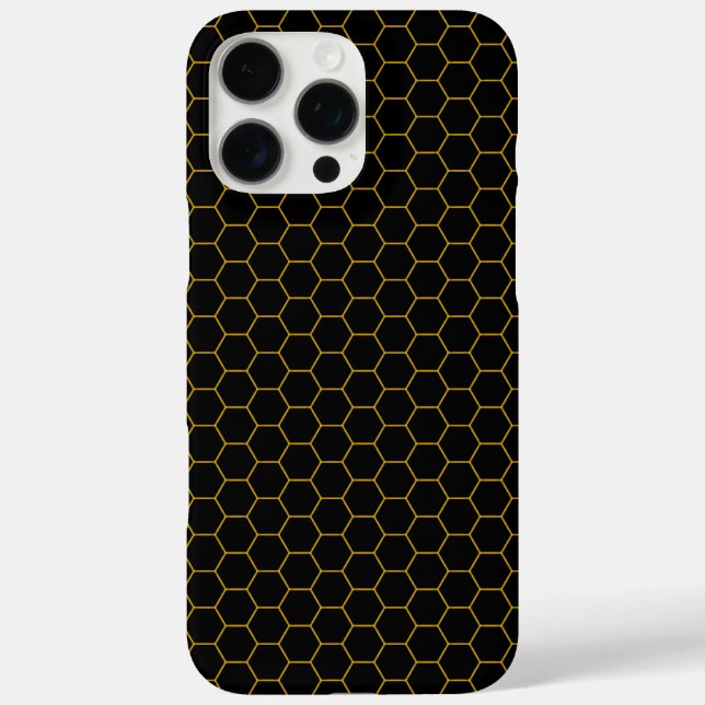 Simple and elegant honeycomb pattern black yellow Case-Mate iPhone case (Back)