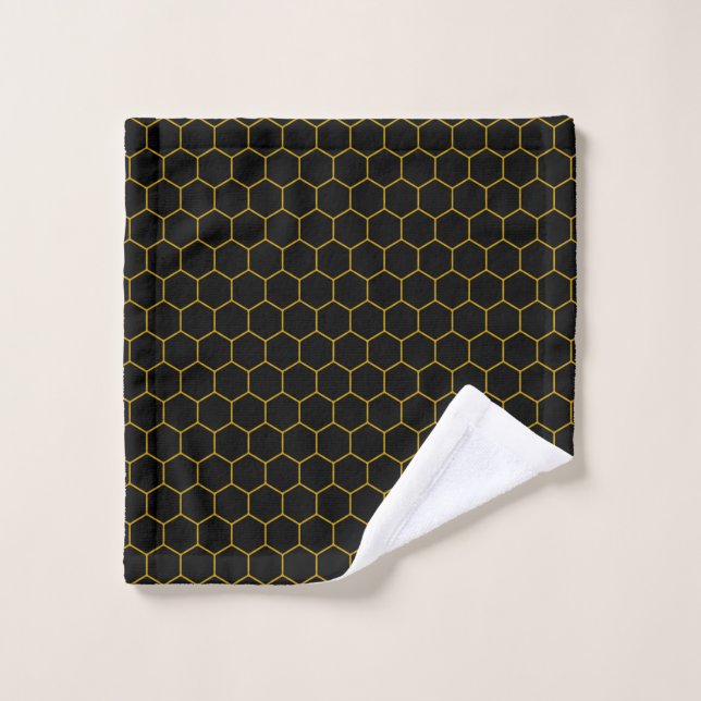 Simple and elegant honeycomb pattern black yellow wash cloth (Wash Cloth)