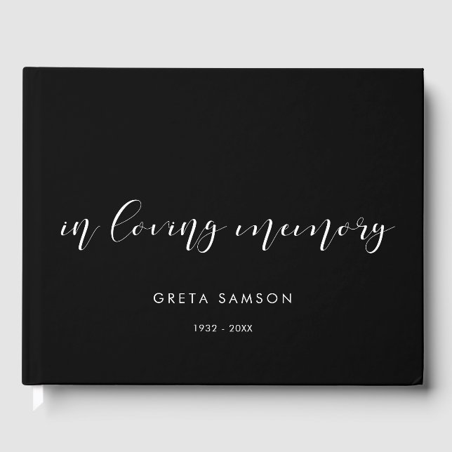 Simple and elegant In loving memory funeral Guest Book (Front)