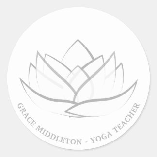 Simple and Elegant Lotus Flower Custom Classic Round Sticker