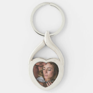 Simple and Elegant Love You Forever Photo Key Ring