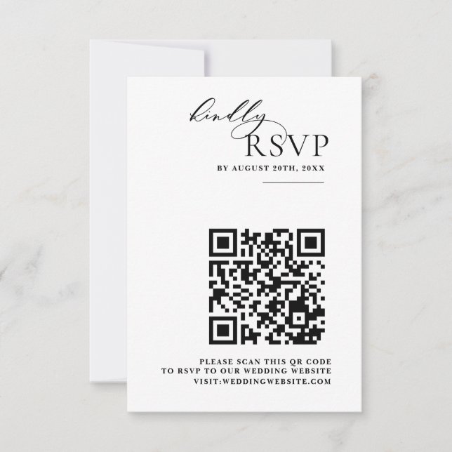 Simple And Elegant Minimalist Chic RSVP Card (Front)