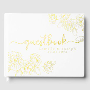 Simple and Elegant Minimalist Modern Beige  Guest Book