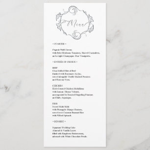 Simple and Elegant Minimalist Wedding Dinner Menu