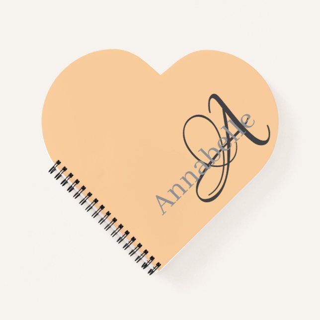 Simple and Elegant Monogram and Name  Notebook (Front)