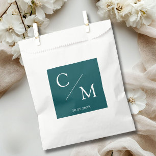 Simple and elegant monogram  favour bags