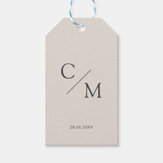 Simple and elegant monogram gift tags (Front)
