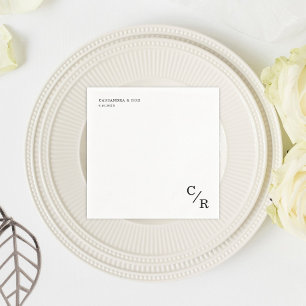 Simple and Elegant Monogram Initials Wedding Napkin