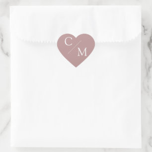 Simple and elegant monogram Serviette Heart Sticker