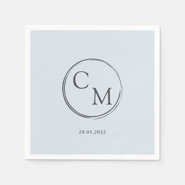 Simple and elegant monogram Serviette Napkin (Front)