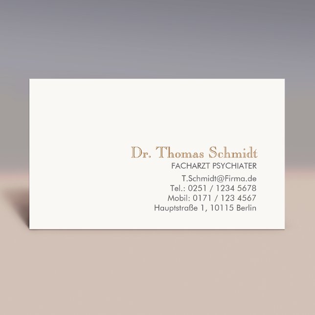 Simple and elegant professional psychiatrists business card (Creator Uploaded)