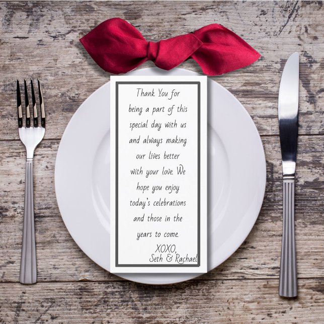 Simple and Elegant Reception Thank You Card (Creator Uploaded)