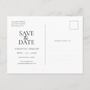 Simple and elegant Save the Date  Postcard
