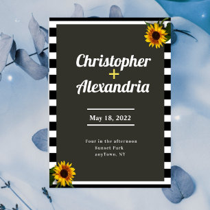 Simple and Elegant Sunflower Wedding Invitation