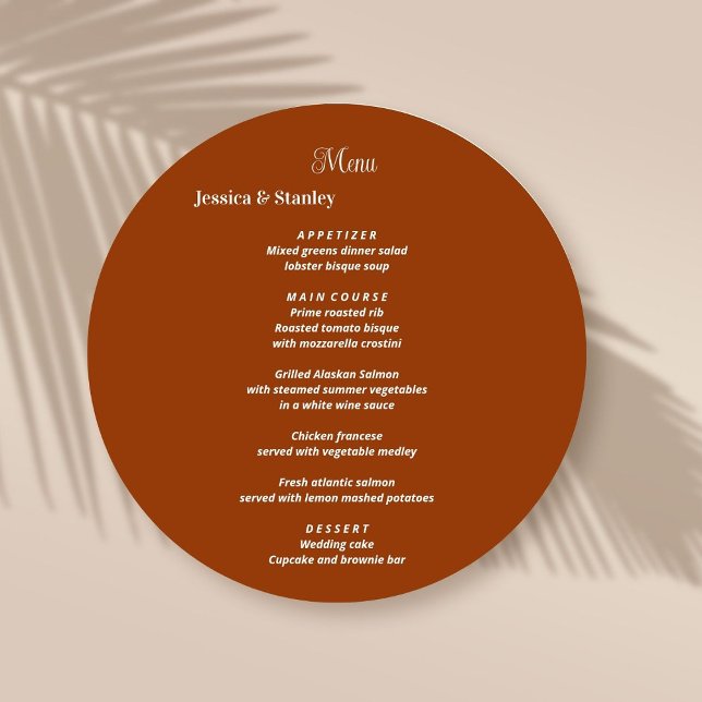 Simple and elegant Terracotta Wedding Menu Cards (Creator Uploaded)