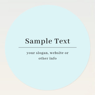 Simple and Elegant Text Template   Light Blue Classic Round Sticker