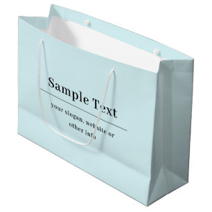Simple and Elegant Text Template   Light Blue Large Gift Bag