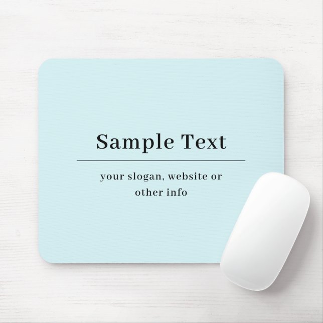 Simple and Elegant Text Template | Light Blue Mouse Pad (With Mouse)
