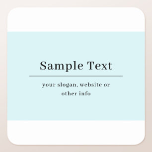 Simple and Elegant Text Template   Light Blue Square Sticker