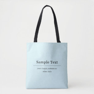 Simple and Elegant Text Template   Light Blue Tote Bag
