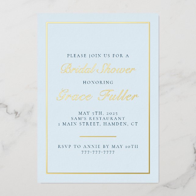 Simple and Elegant Typography Foil Invitation (Front)