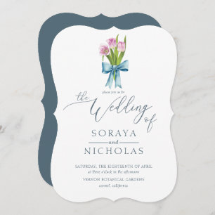 Simple and Elegant Watercolor Floral Wedding Invitation