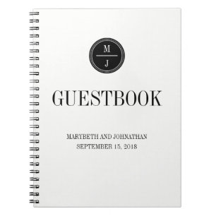 Simple and Elegant Wedding Guest Book Notebook