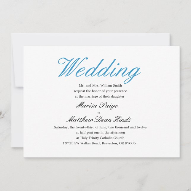 Simple and Elegant Wedding Invitation (Front)