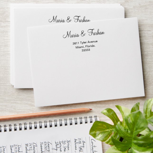 Simple and Elegant Wedding Invitation Envelope (Stacked)