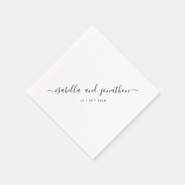 Simple and Elegant Wedding Party Napkin (Corner)
